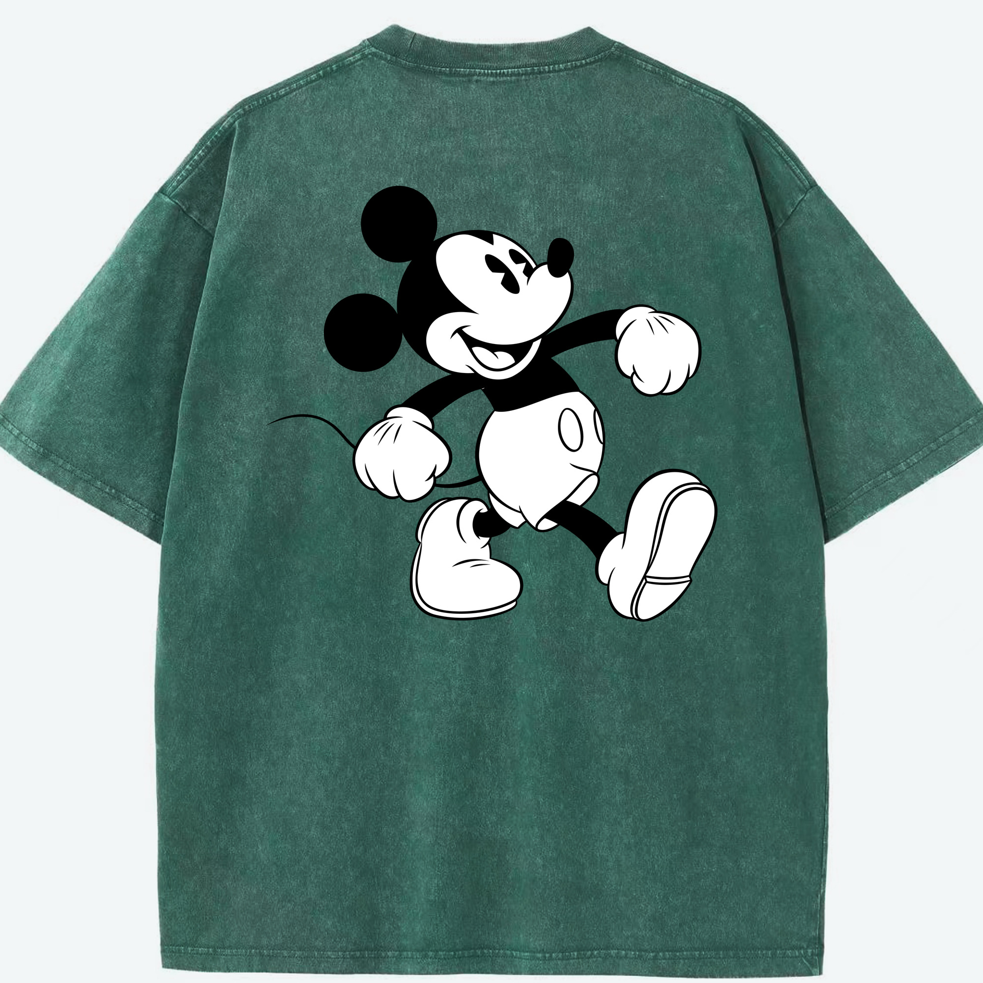 （画像用） ミッキーマウス Mickey Mouse 綿100% ヴィンテージ風 半袖Tシャツ（背面プリント）